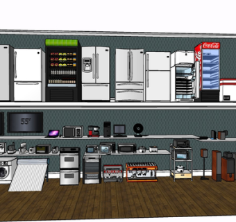 现代冰箱组合su模型