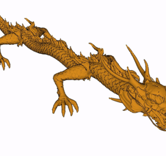 中式龙形雕塑su模型