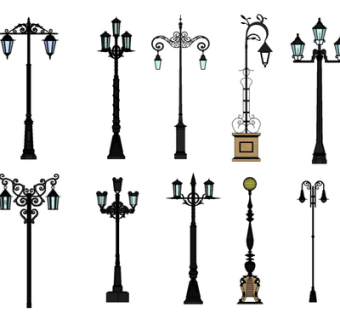 欧式路灯组合su模型