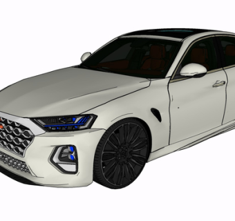 现代跑车su模型