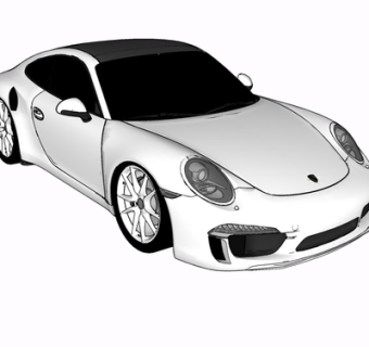 现代跑车su模型