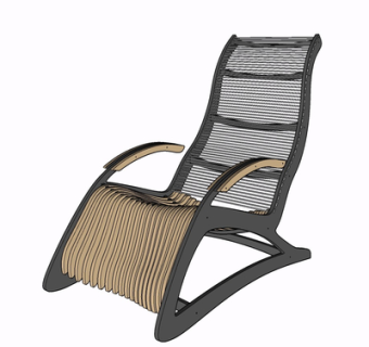 现代休闲椅su模型