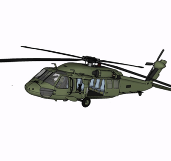 现代直升飞机su模型
