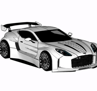 现代跑车su模型