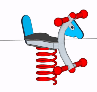 现代弹簧木马玩具su模型