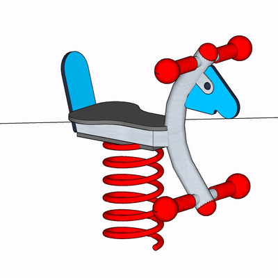 现代弹簧木马玩具su模型