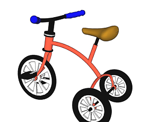 现代<em>儿童</em>自行车su模型