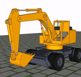 现代挖掘机su模型
