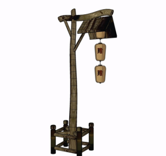 中式路灯su模型