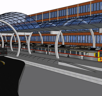 现代火车su模型