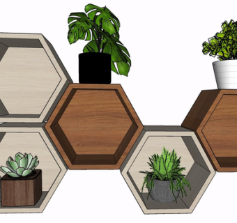 现代绿植盆栽su模型