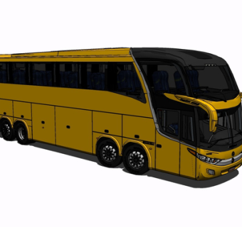 现代长途巴士su模型