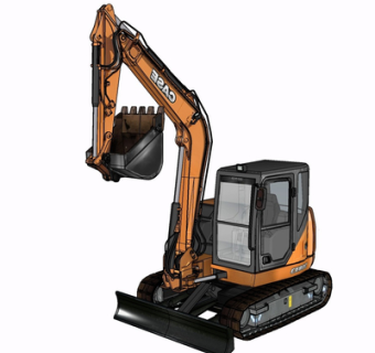 现代挖掘机su模型