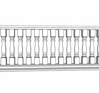 简欧护栏su模型