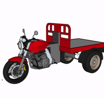 现代三轮车su模型