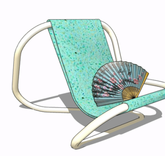 现代折扇su模型