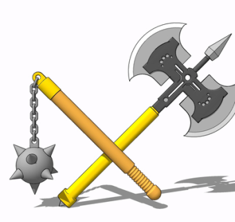 现代武器摆件su模型