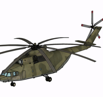 现代直升机su模型
