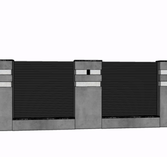 现代围墙护栏su模型