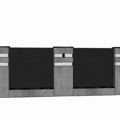 现代围墙护栏su模型