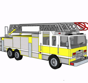 现代消防车su模型