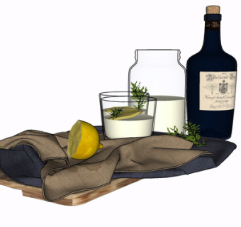 现代摆件su模型