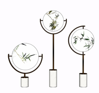 新中式装饰摆件su模型