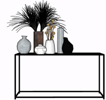 现代花瓶花卉su模型