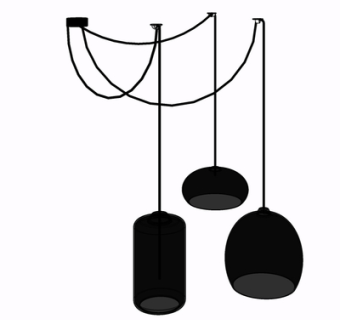 现代金属吊灯su模型