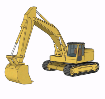 现代挖掘机su模型