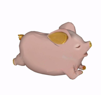 现代小猪摆件su模型