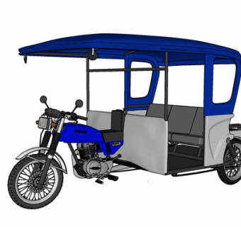 现代三轮车su模型