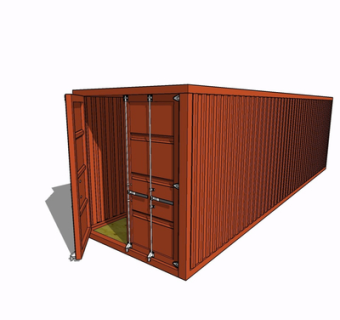 现代集装箱su模型