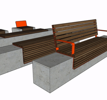 现代公用椅su模型