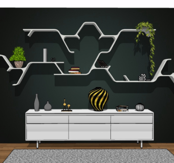 现代实木边柜su模型