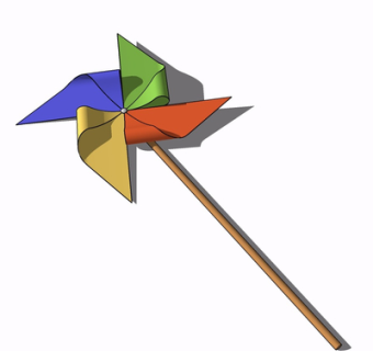 现代风车玩具su模型