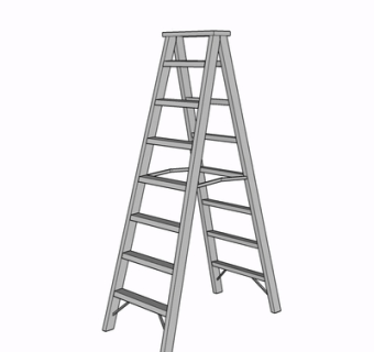 现代人字梯su模型