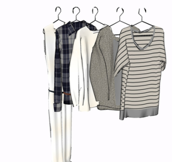 现代衣服su模型