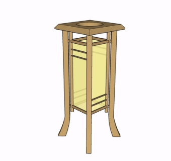 现代实木落地灯su模型