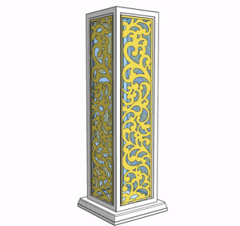 现代景观灯su模型