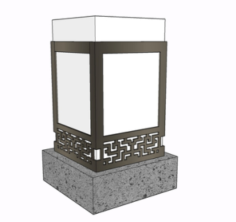 现代户外灯su模型