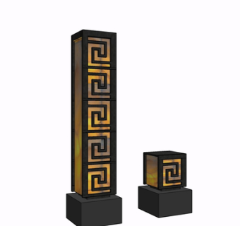 新中式户外灯su模型