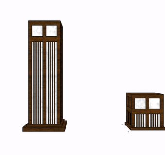 现代实木景观灯su模型