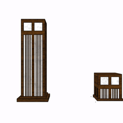 现代实木景观灯su模型