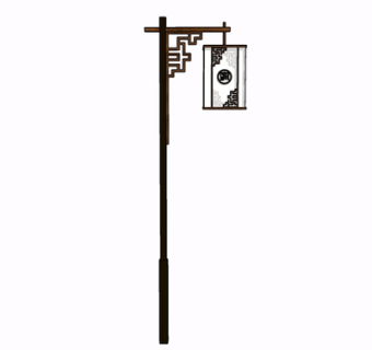 新中式路灯su模型