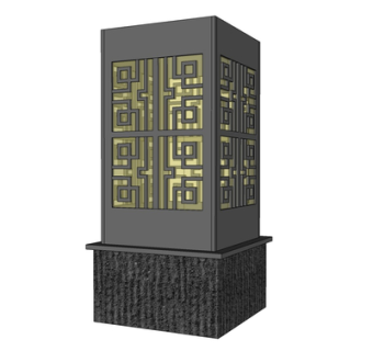 新中式景观灯su模型