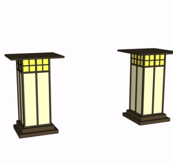 现代景观灯su模型