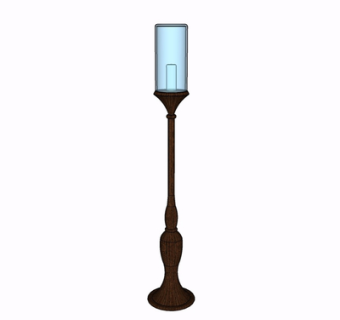 简欧实木落地灯su模型