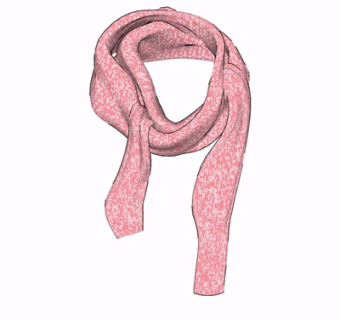 现代布艺围巾su模型