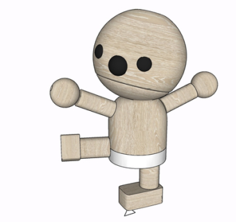 现代木偶人摆件su模型